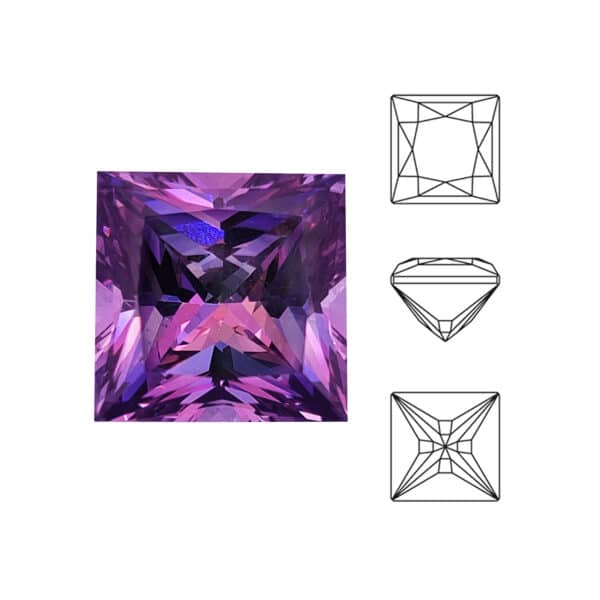 Cubic Zirconia Sintético - Fancy Purple