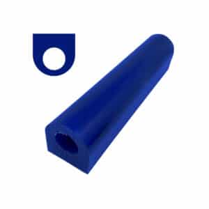 tubo de cera azul chico, plano con orificio